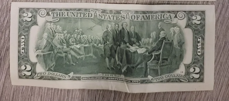 $2 US Banknote (Near Super Repeater, Trinary Serial Number) image indicator(2)