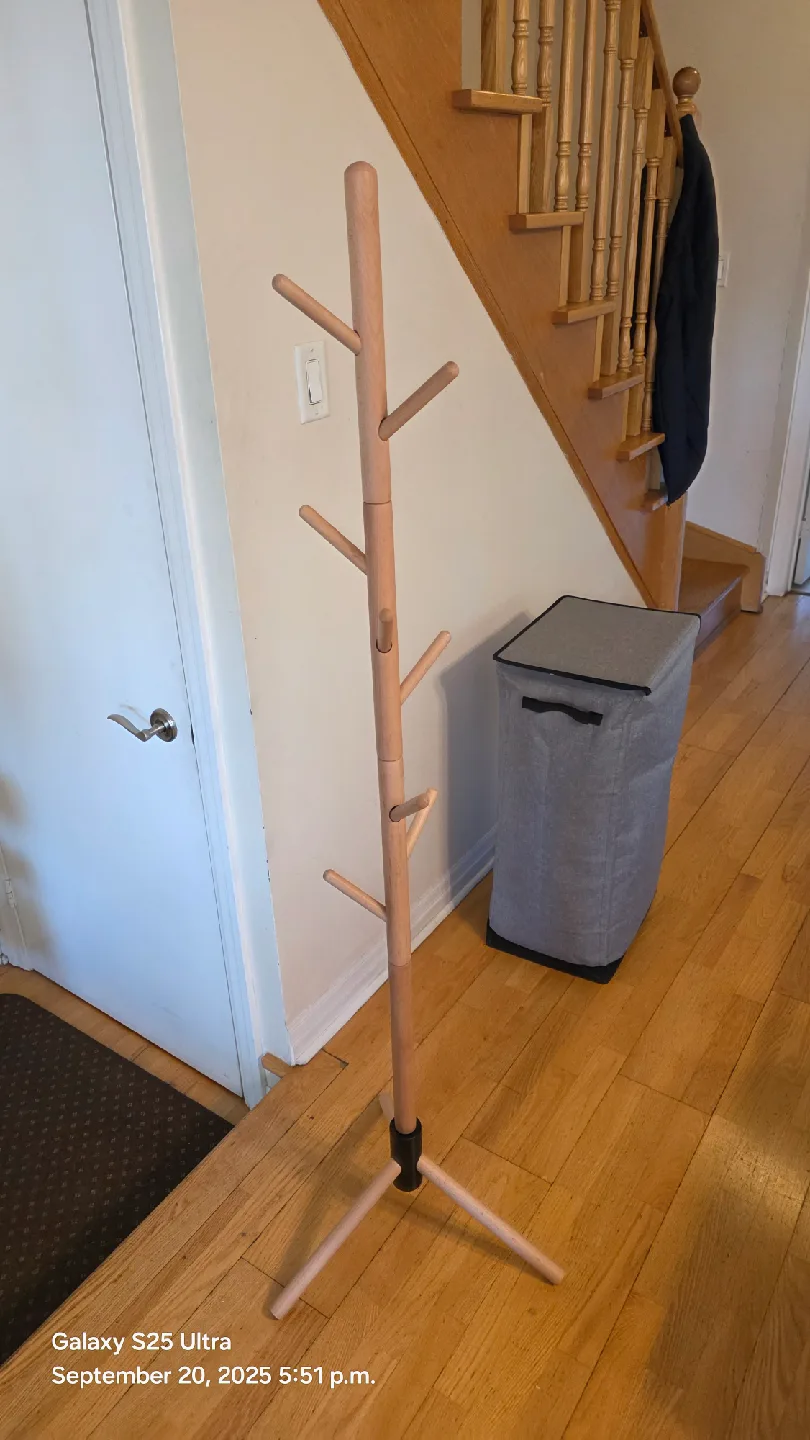Wooden Coat Rack Stand - 9 hook thumbnail