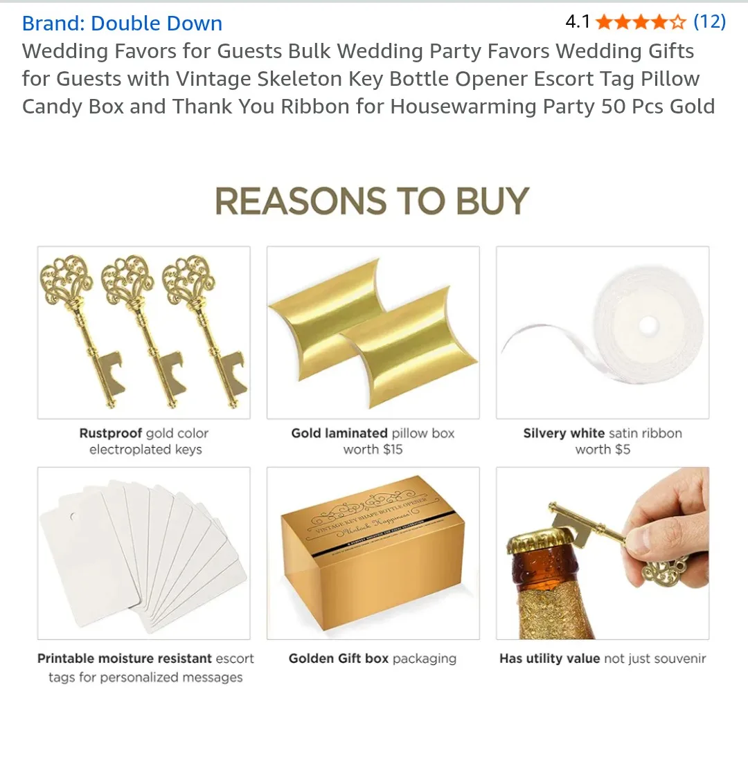 Vintage Key Shape Bottle Opener Wedding Favors quantity of 25 thumbnail