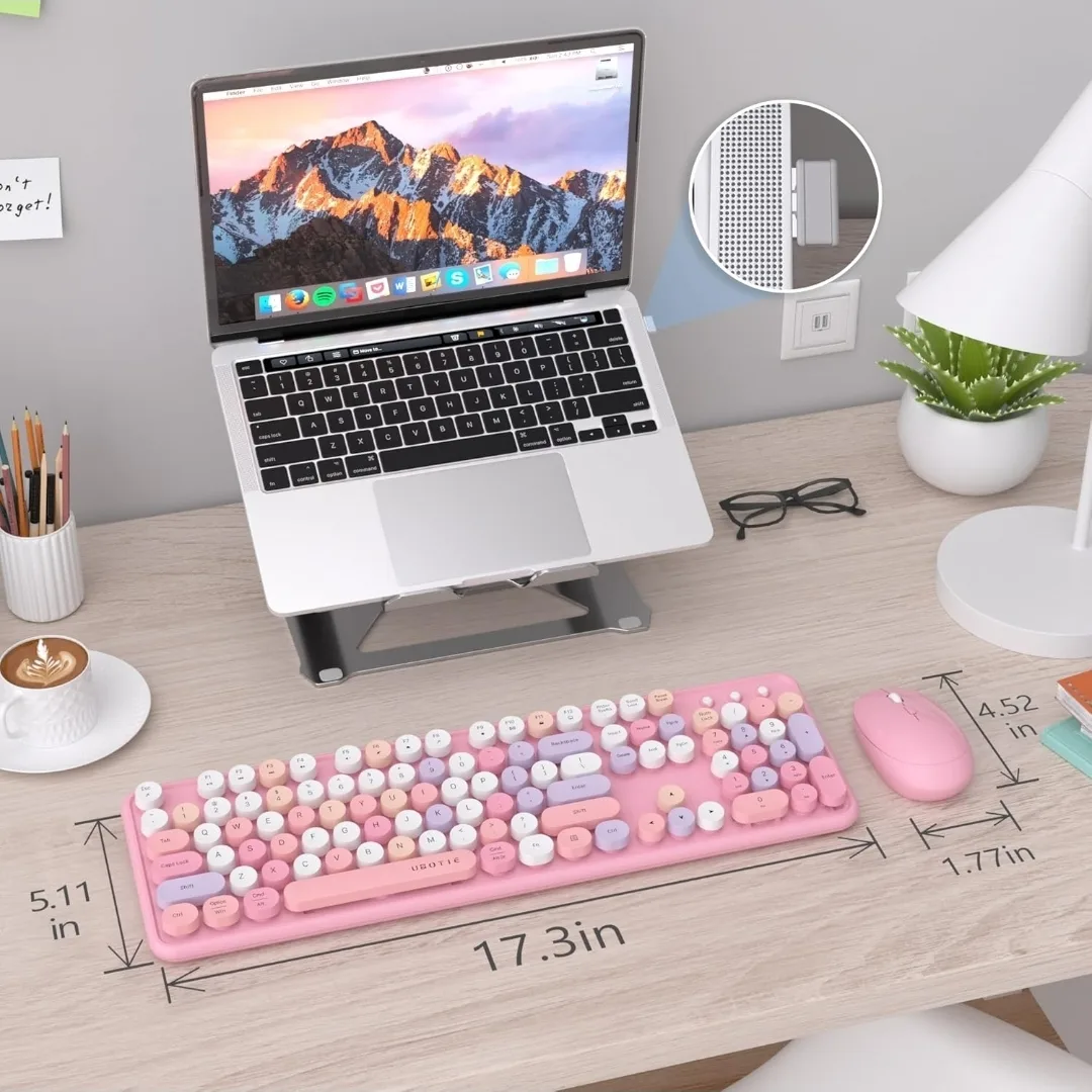 UBOTIE Pink Keyboard and Mouse Set -NEW! image indicator(3)