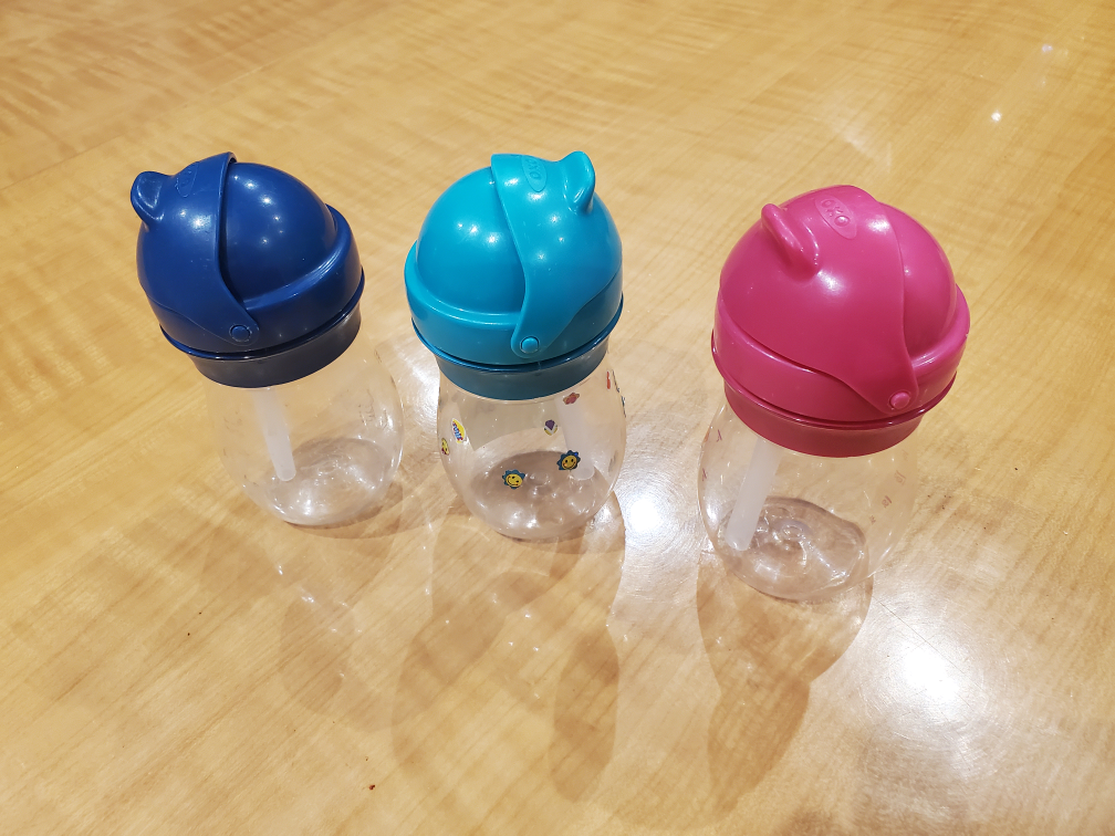 3 Oxo Tot Sippy Cups - Blue, Teal, Pink