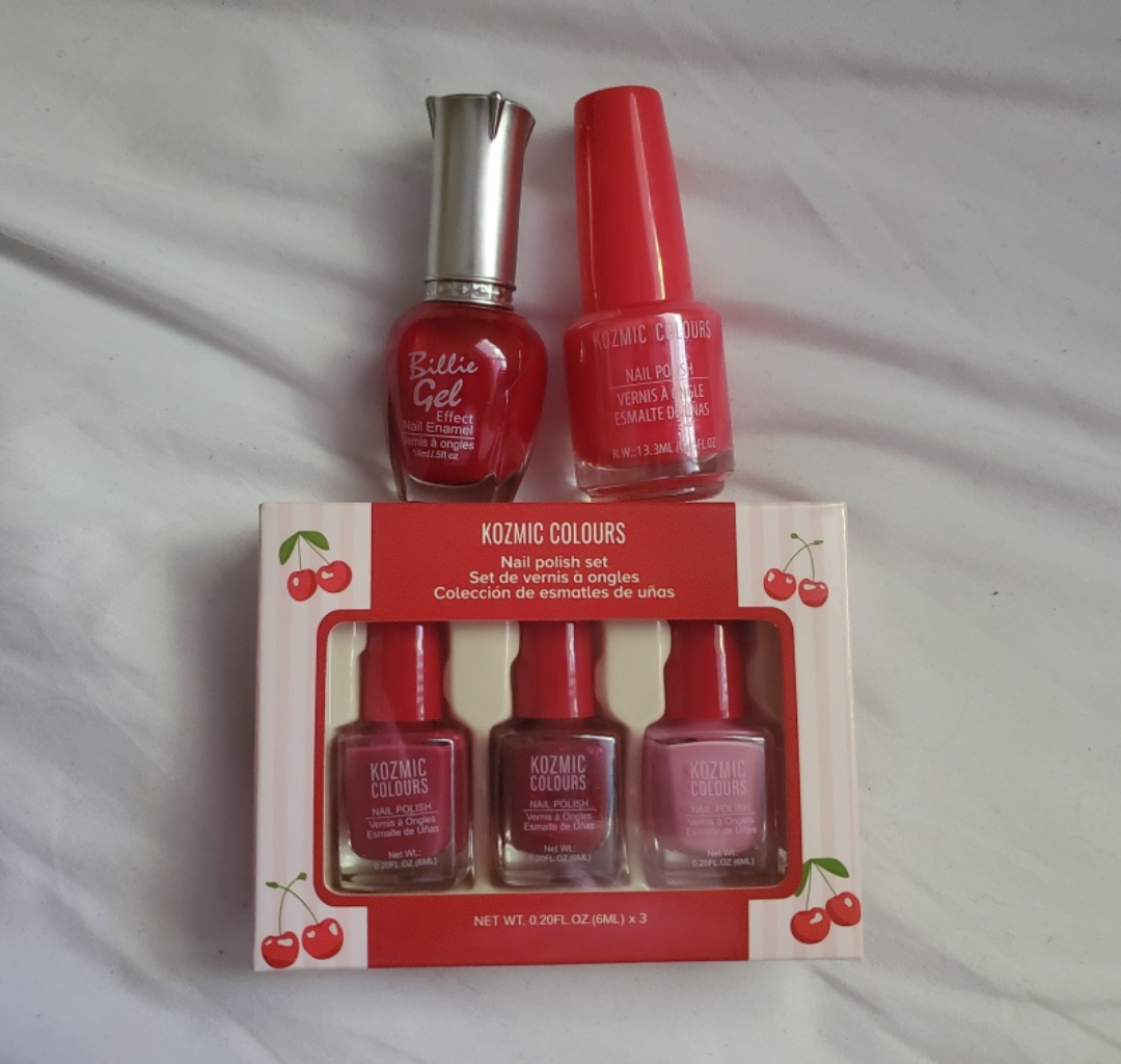 Red and Pink Nail Polish Set