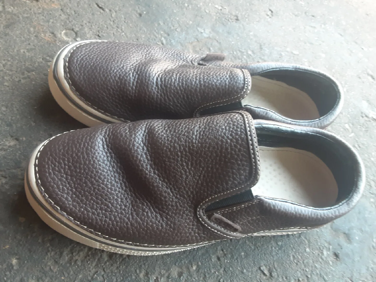 Crocs Brown Leather Slip-On Shoes thumbnail