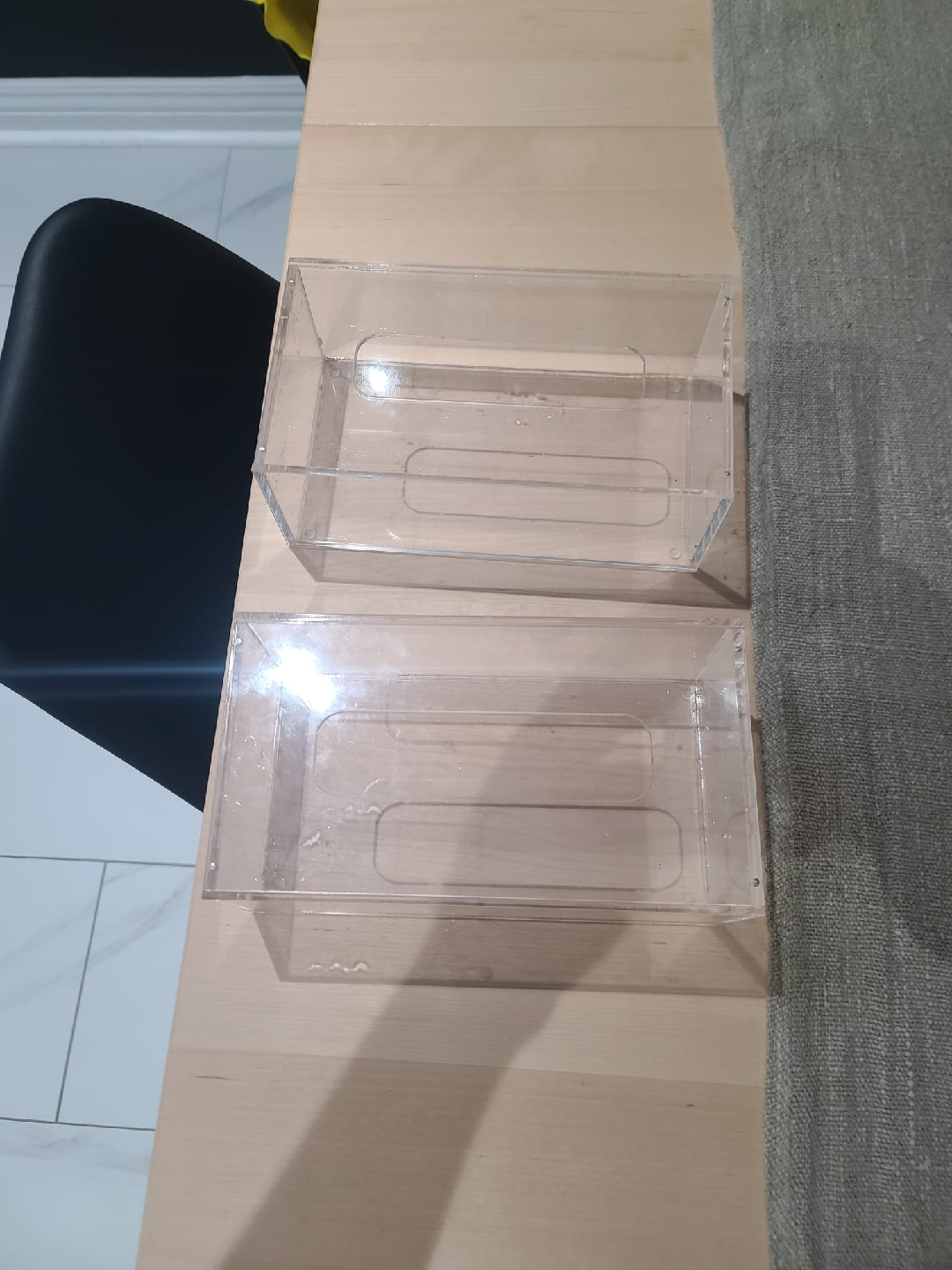 Two Clear Acrylic Tissue Box Covers - photo 2
