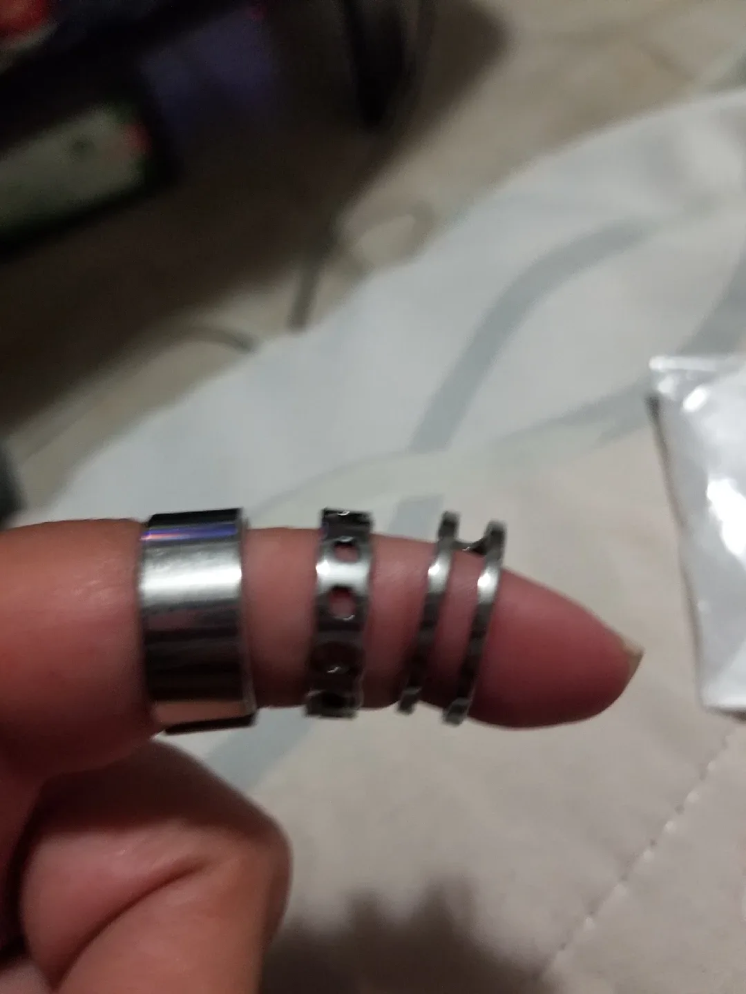 Set of 3 Silver Adjustable Rings thumbnail