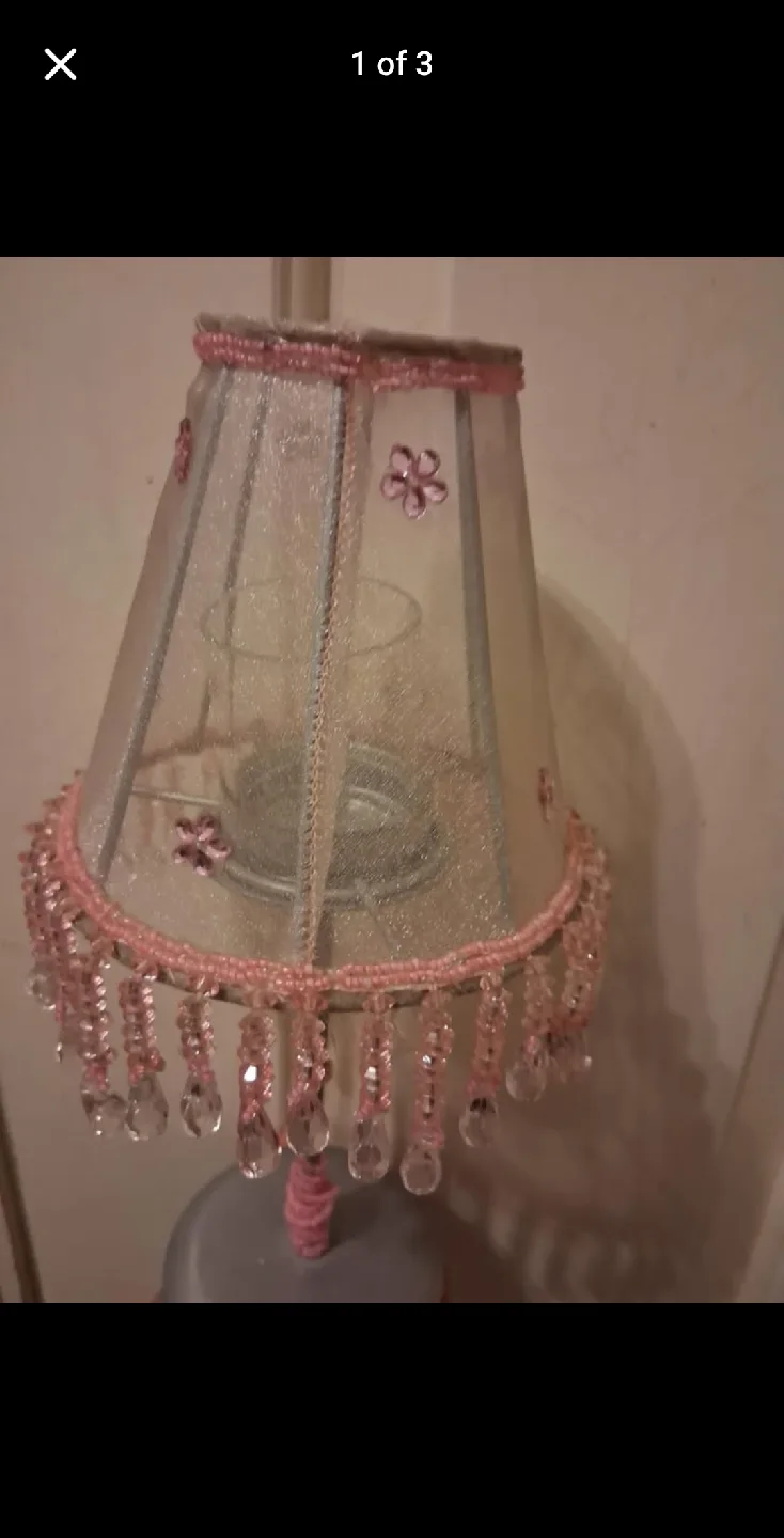 candle Beaded Pink Accent Lamp thumbnail