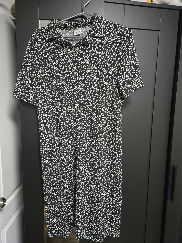 LAVON Dress - Size L - Black & White