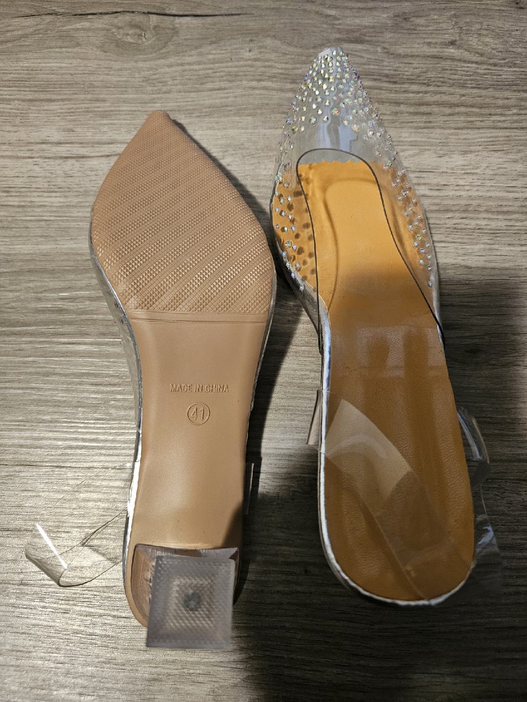 Rhinestone Clear Heels Size 41 - photo 2