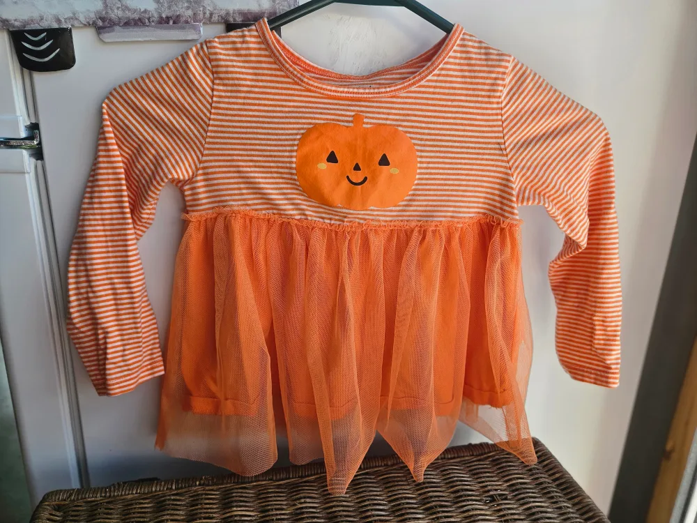 Carter's Orange Striped Pumpkin Top - Size 4T thumbnail