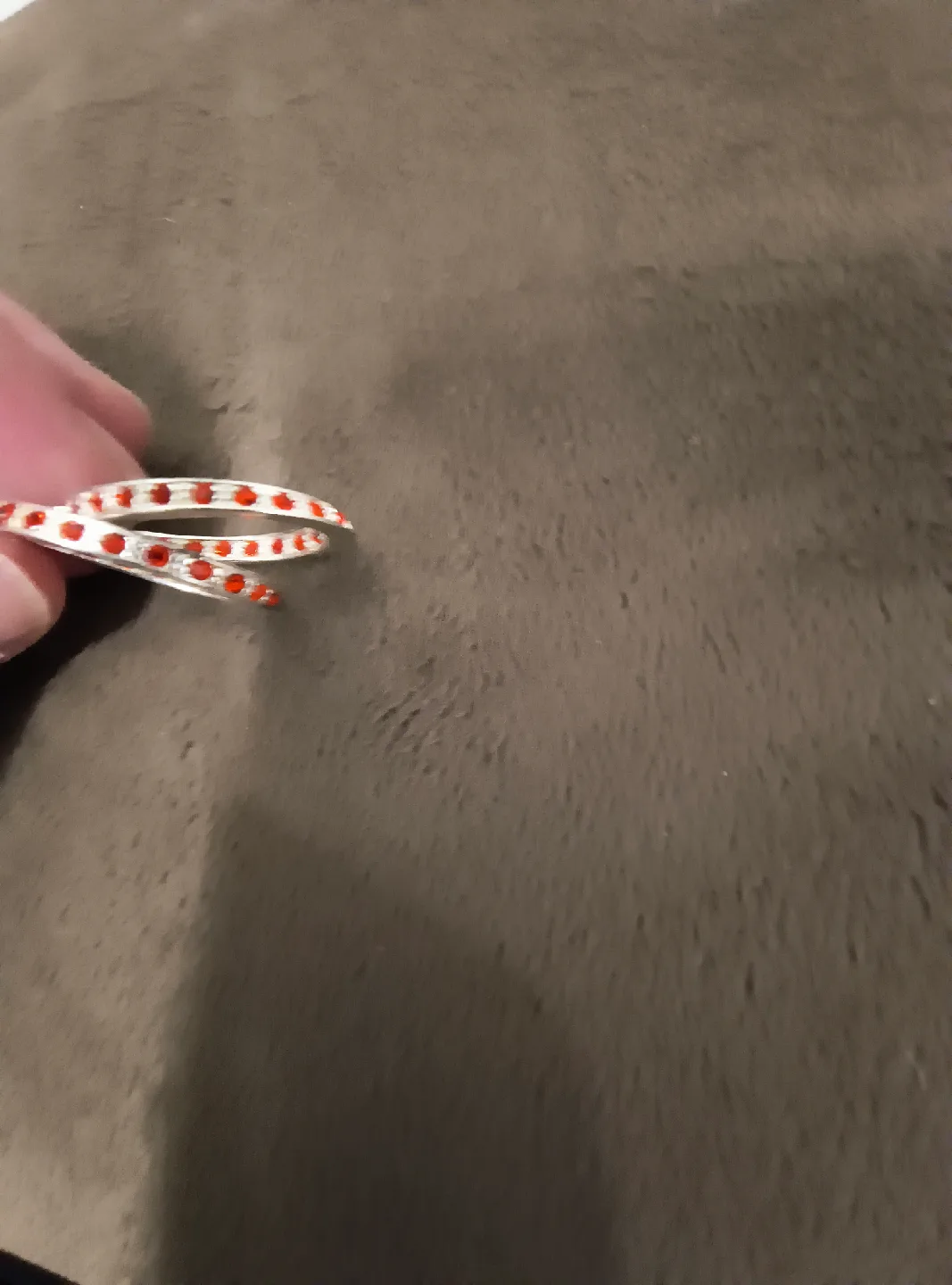 Red Accent Silver Tone Earrings image indicator(2)