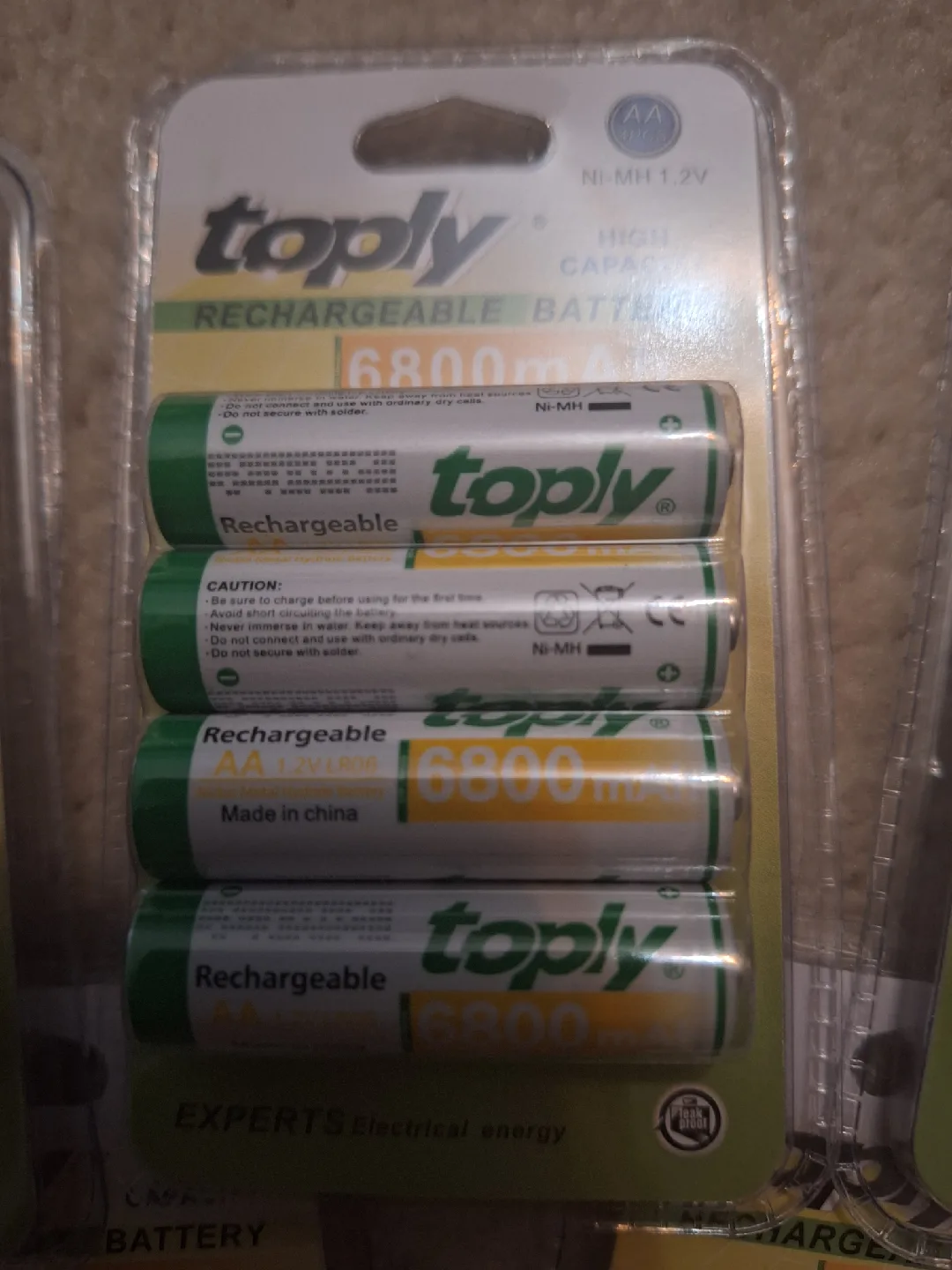 NEW Toply 6800mAh AA Rechargeable Batteries 🔋 image indicator(2)
