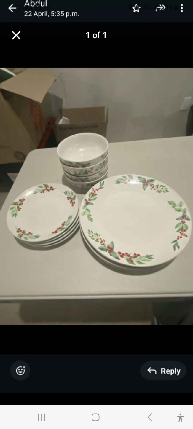 Christmas Dishes Set with Noel Tray