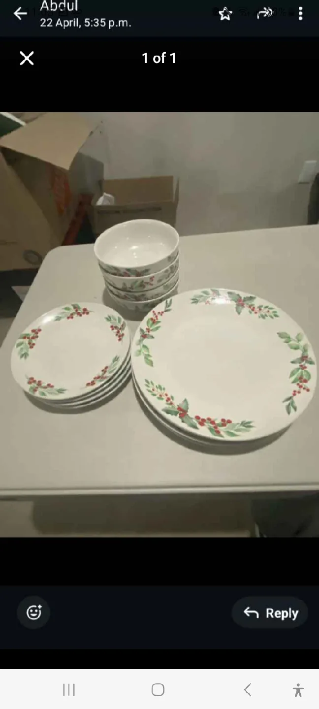 Christmas Dishes Set with Noel Tray thumbnail