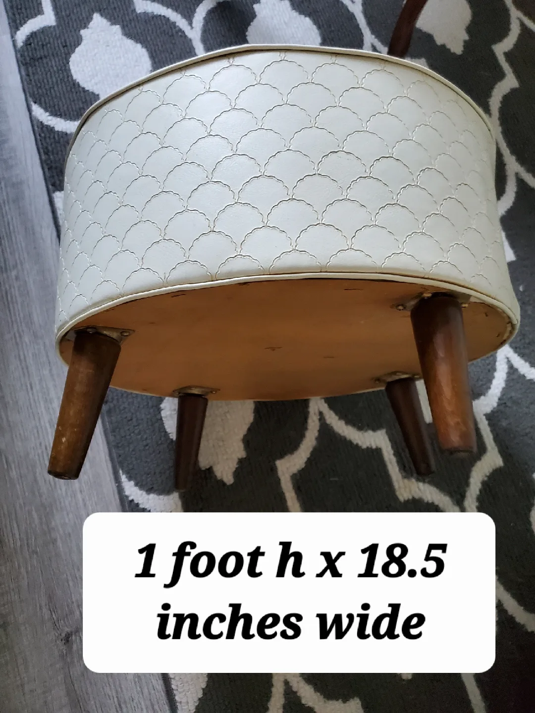 Vintage Cream Ottoman/Footstool - 18.5" Wide image indicator(3)
