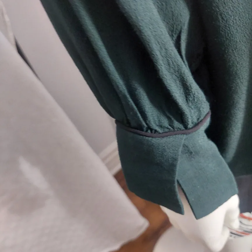Green Blouse with Unique Button Medium image indicator(6)