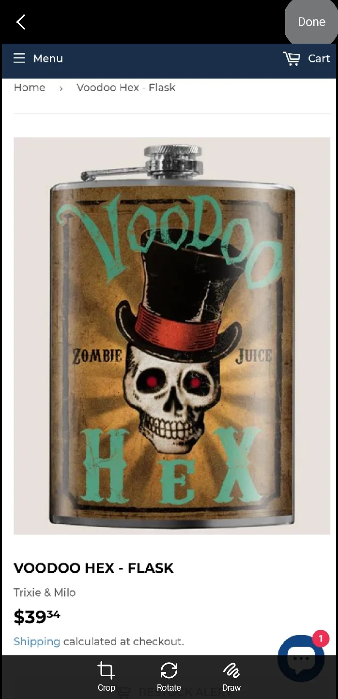 (NEW) Trixie & Milo Voodoo - Zombie Genuine Flask 8oz thumbnail