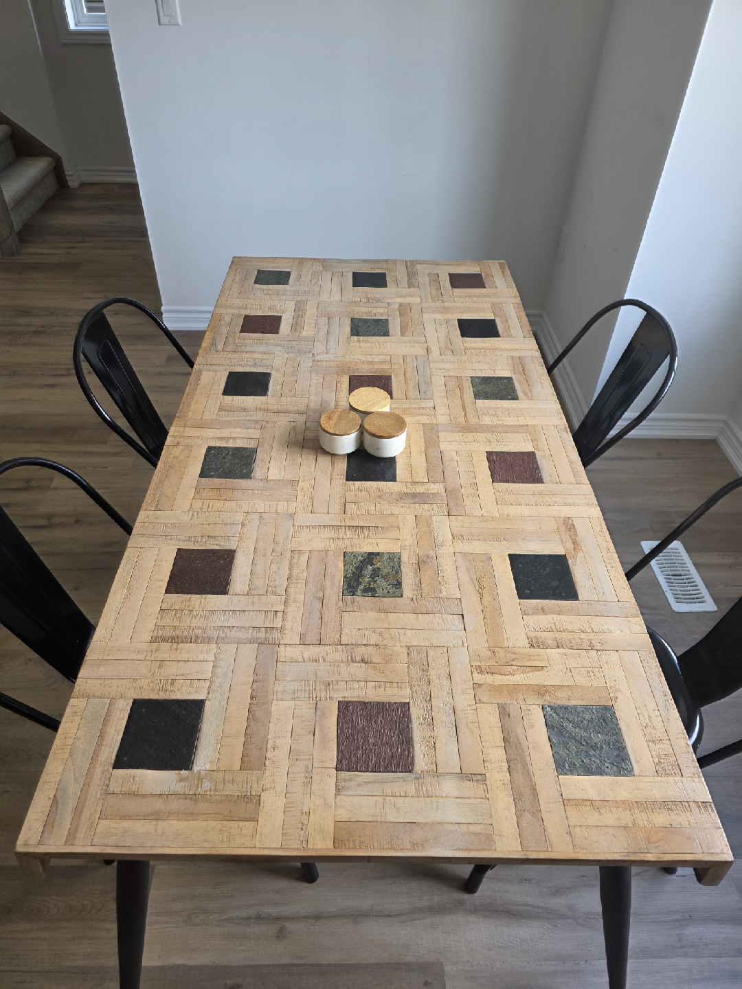 Dinning Table & Black Metal Tolix-Style Chair - photo 2
