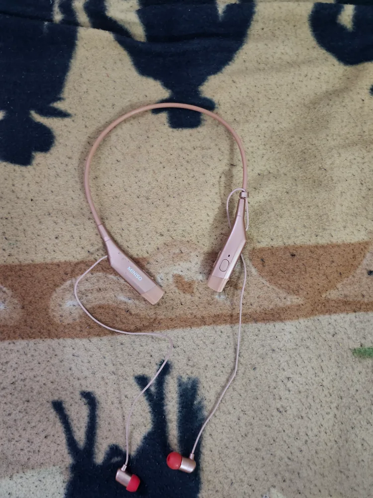 Miniso Neckband Headphones - Rose Gold thumbnail