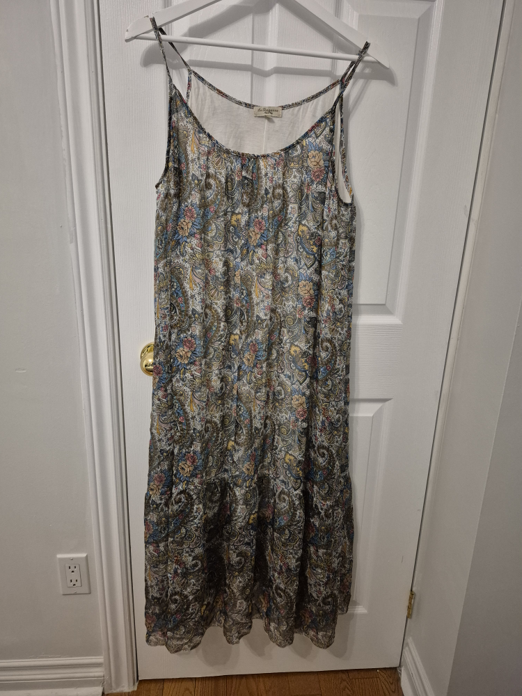 La Notte Bianca Floral Print Dress, silk