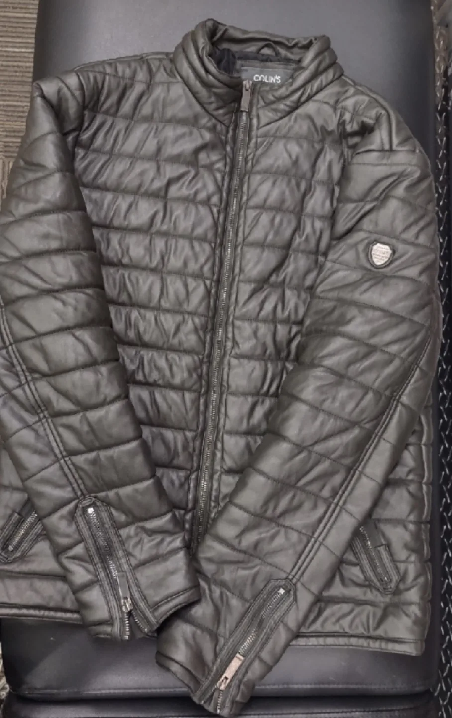 Colin's Black Quilted Puffer Jacket for men image indicator(3)
