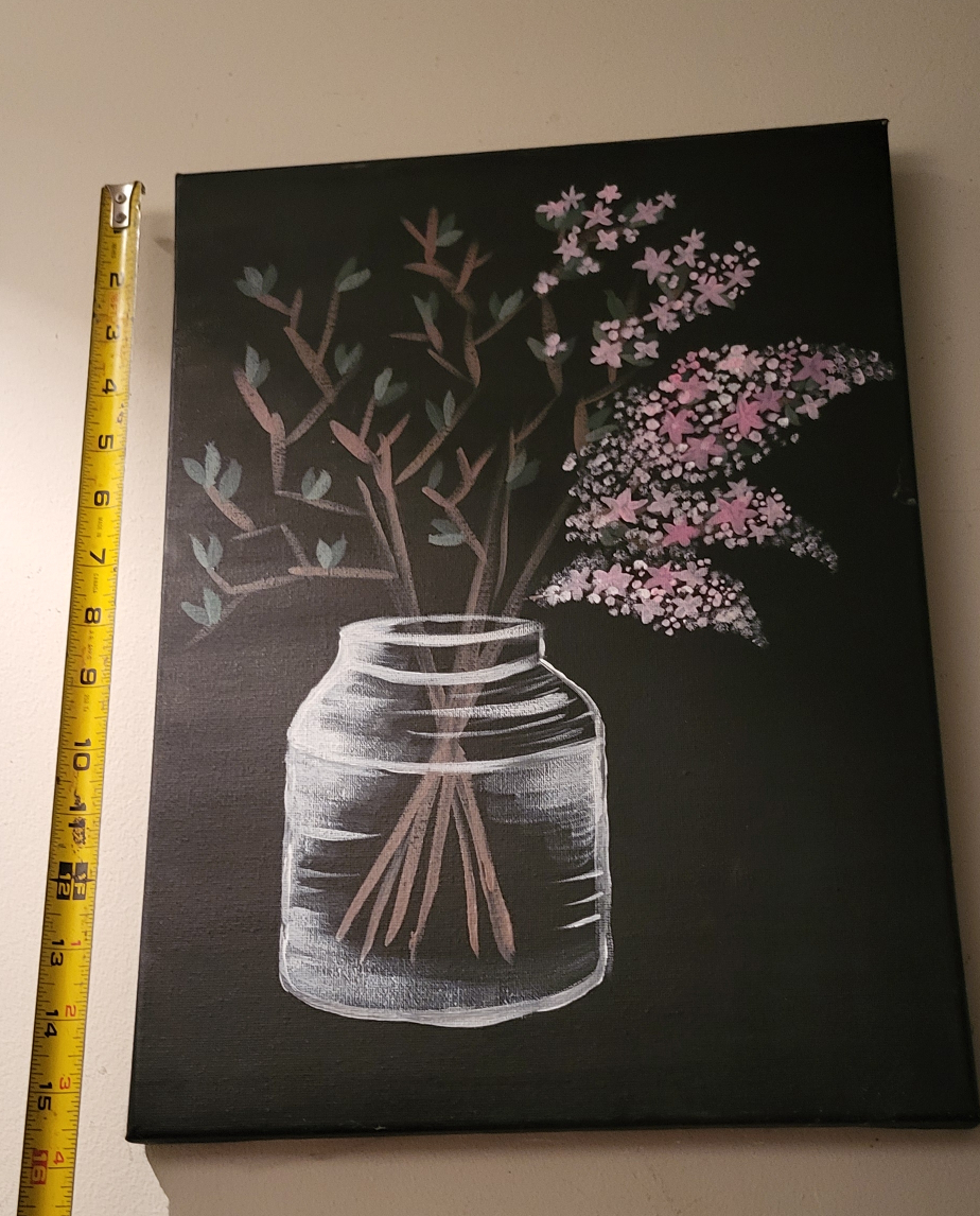 Floral Painting on Canvas - photo 3