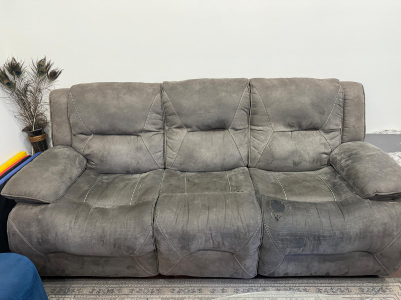 Grey Reclining Sofa Set - photo 2