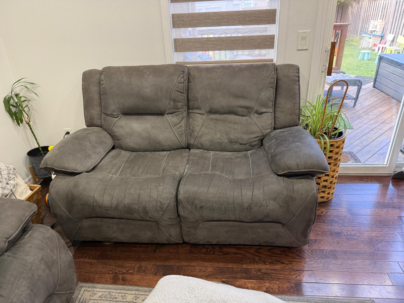 Grey Reclining Sofa Set - photo 3
