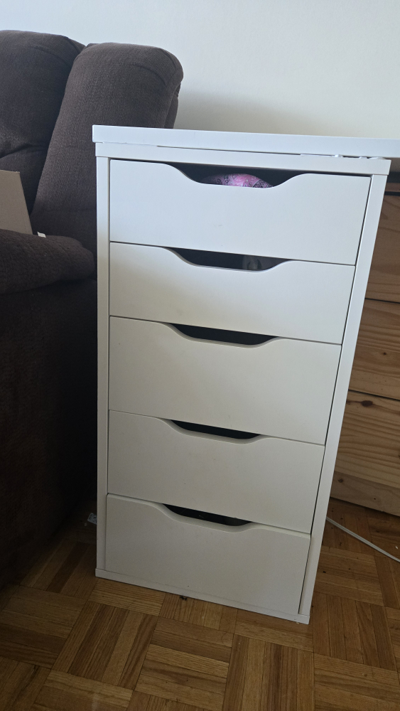 White 5-Drawer  Ikea Alex Drawes