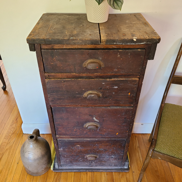Vintage Wooden 4-Drawer Cabinet - photo 2