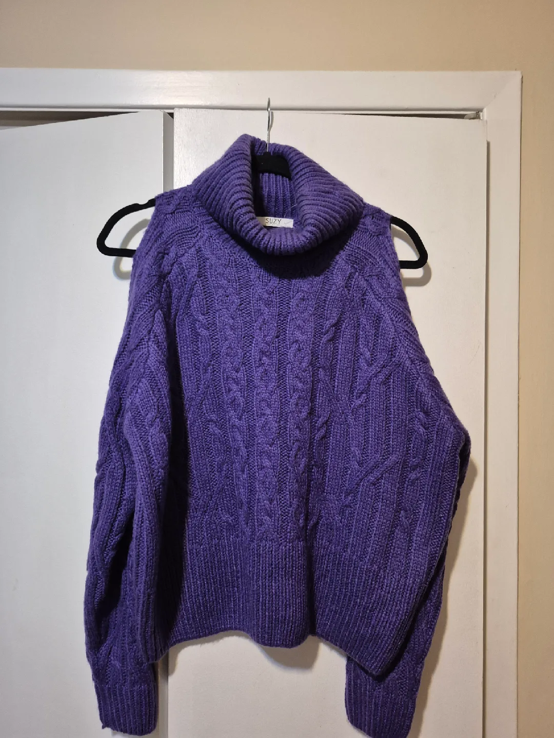 Suzy Shier Purple Knit Sweater thumbnail