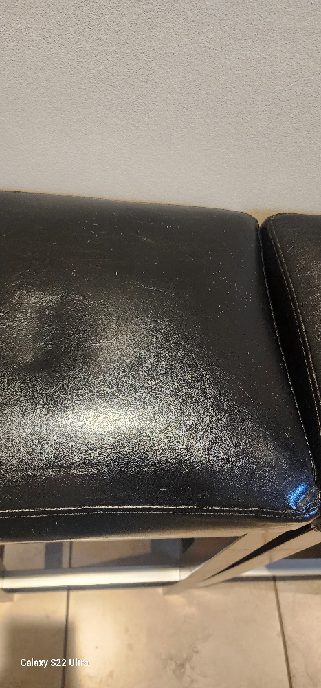 Set of 4 Black Leather Bar Stools - photo 3