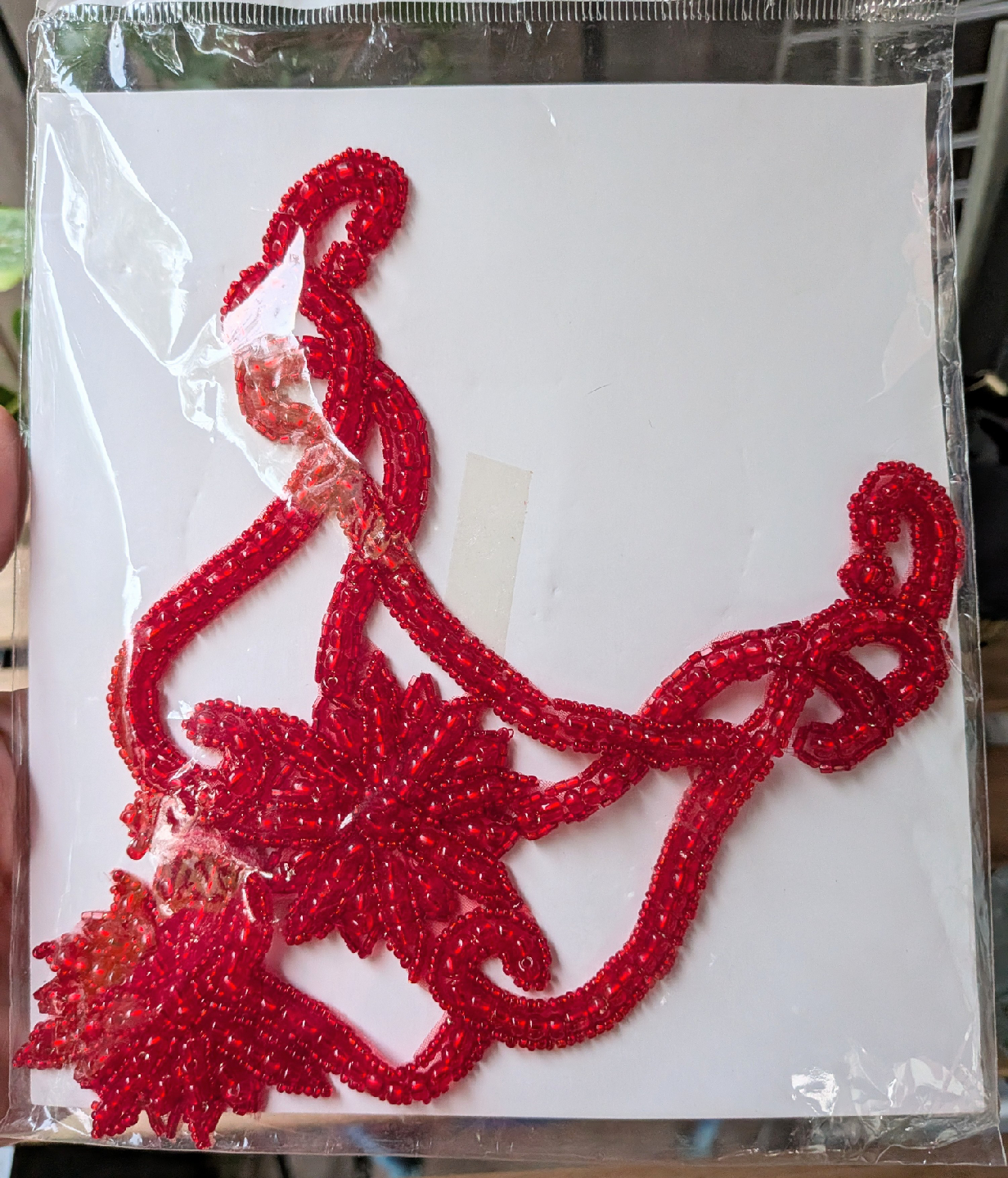 Red Beaded Applique