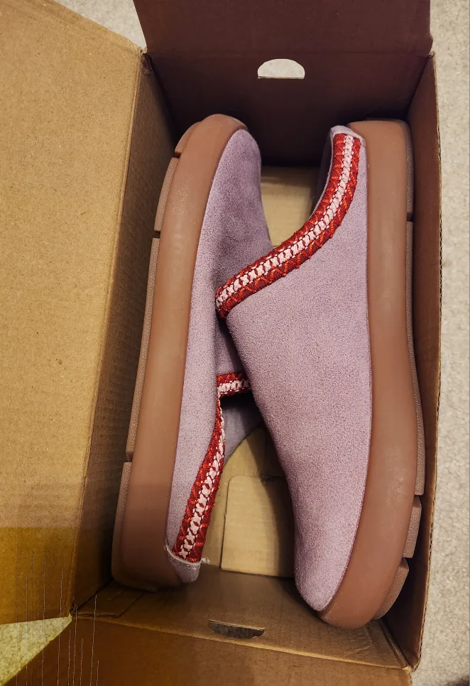 UBFEN Purple Suede Leather Slippers - Size 8 🥕 image indicator(7)