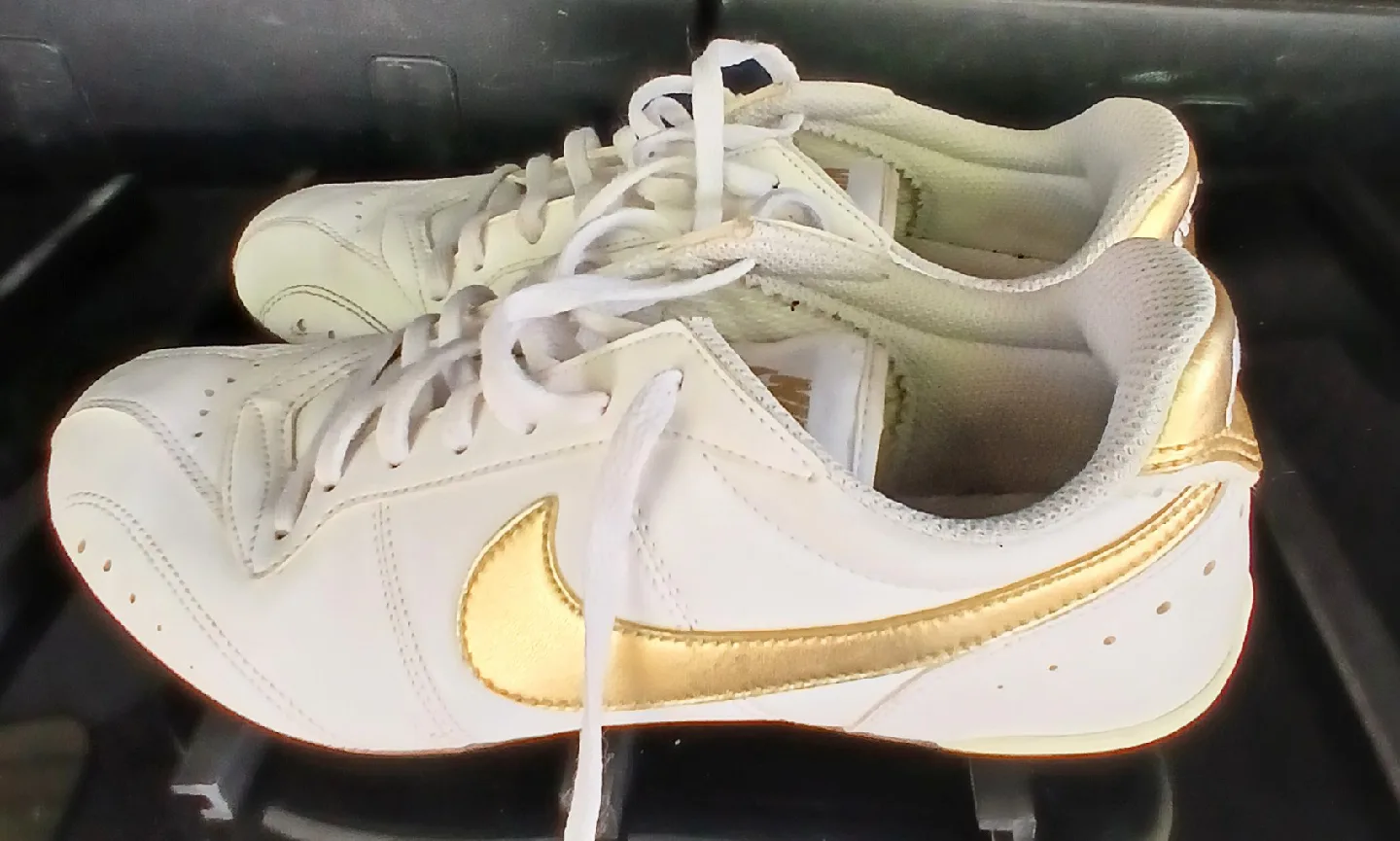 Nike White & Gold Sneakers thumbnail