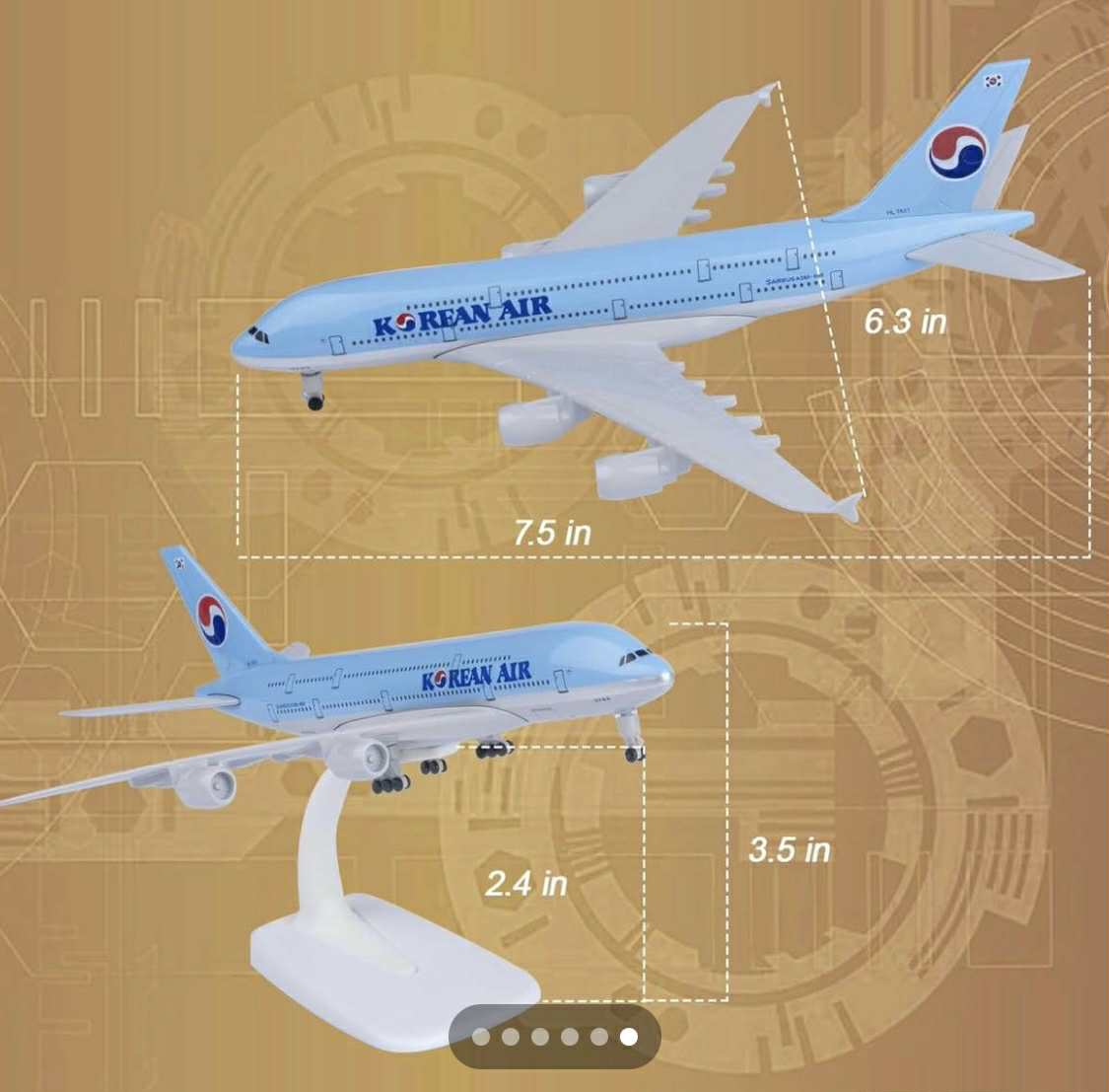 Korean Air A380 Diecast Airplane Model 1:300 Scale - photo 2