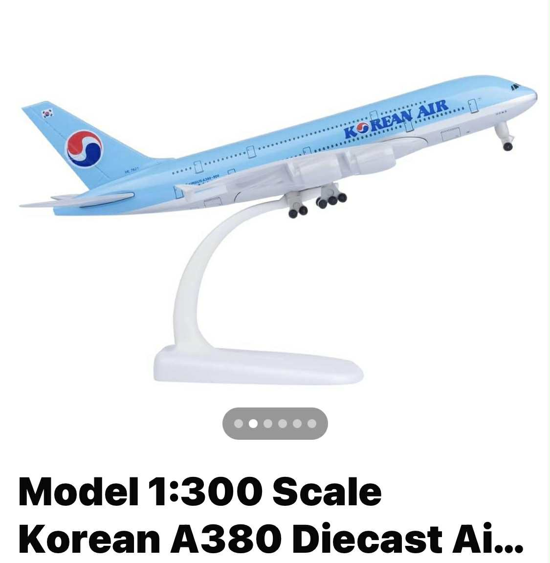 Korean Air A380 Diecast Airplane Model 1:300 Scale - photo 3