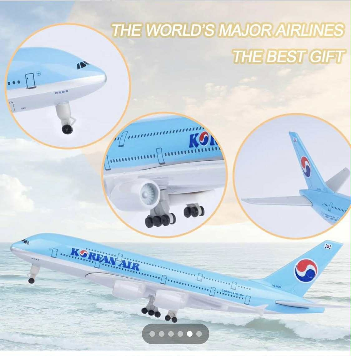 Korean Air A380 Diecast Airplane Model 1:300 Scale - photo 4