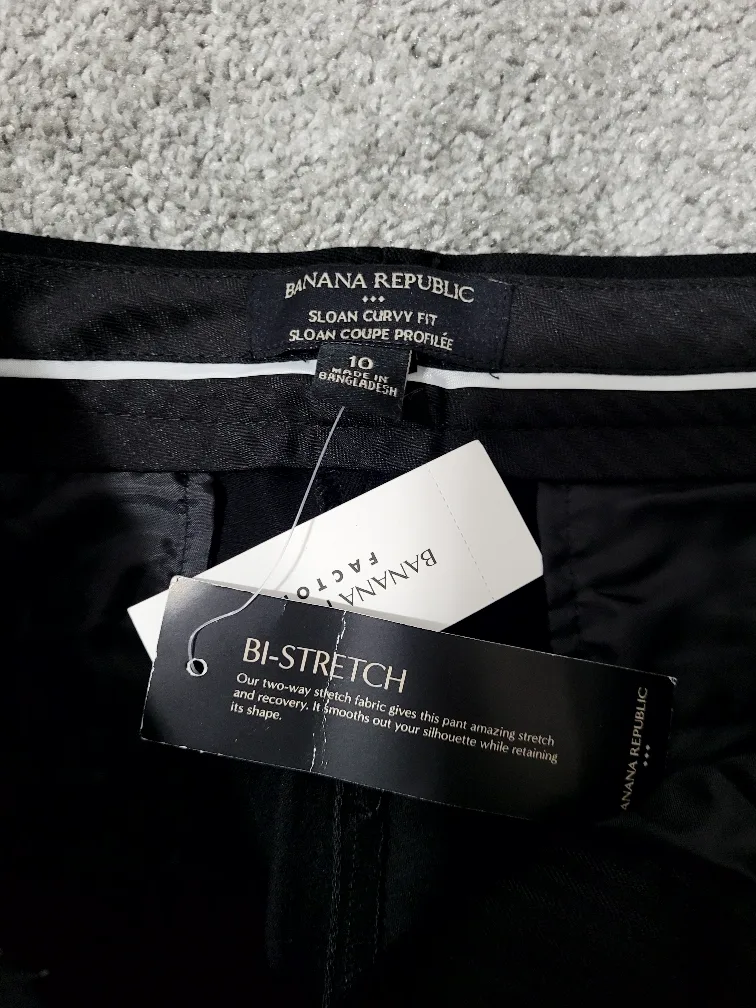 Banana Republic Sloan Curvy Fit Black Pants - Size 10 thumbnail