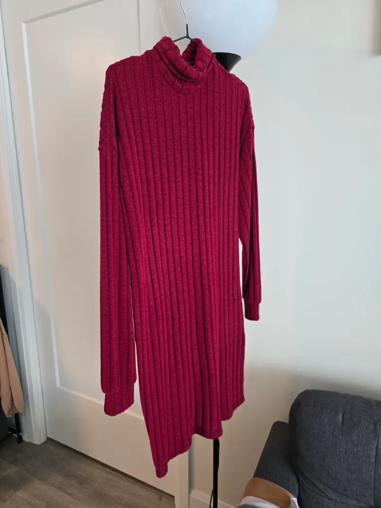 Burgundy Turtleneck Sweater Dress image indicator(2)