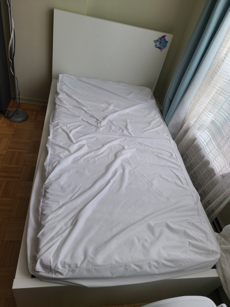 IKEA Malm twin bed frame + mattress + slatted bed base - photo 3