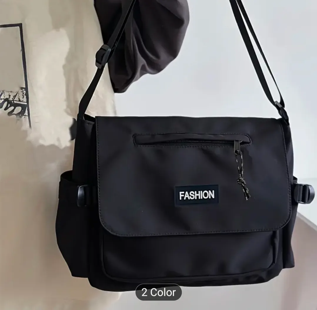 brand new nylon Black Fashion Messenger Bag image indicator(2)