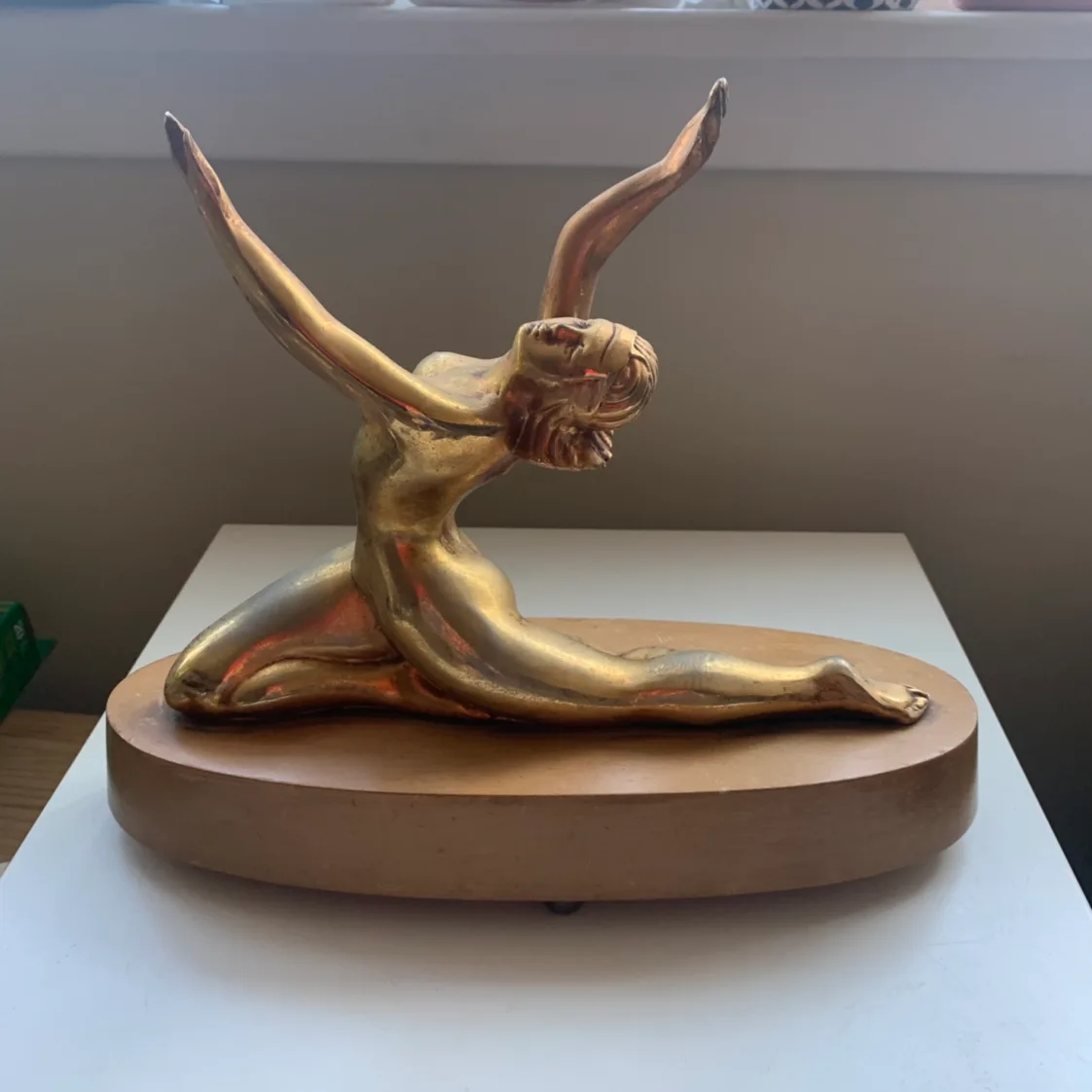 Vintage brass woman figure art deco image indicator(3)