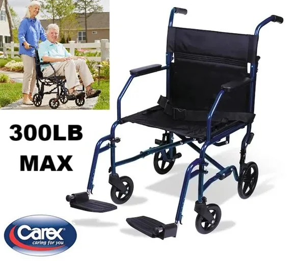 CAREX FOLDABLE TRANSPORT WHEELCHAIR With Removeable Footrests - image indicator(5)