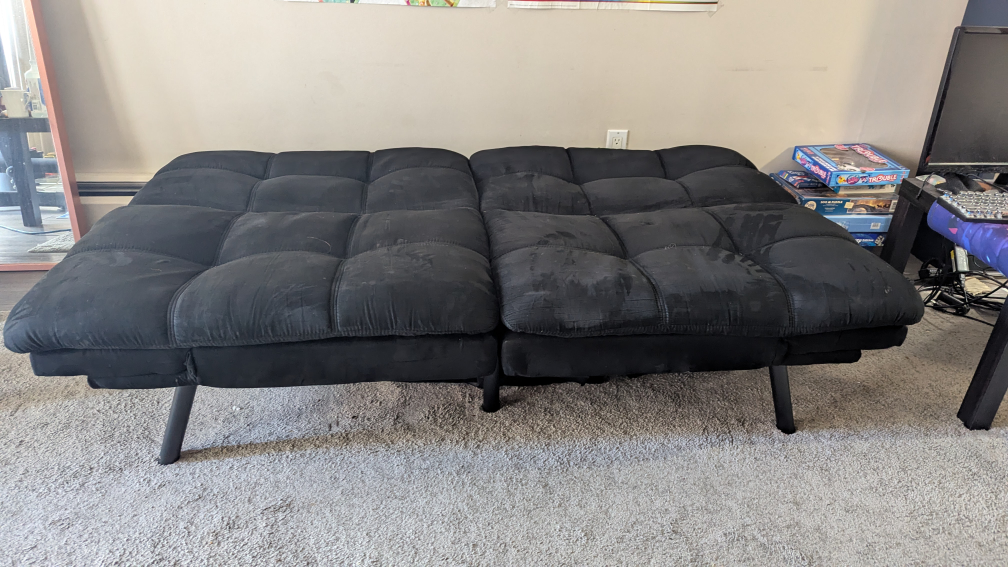 mainstay memory foam futon used