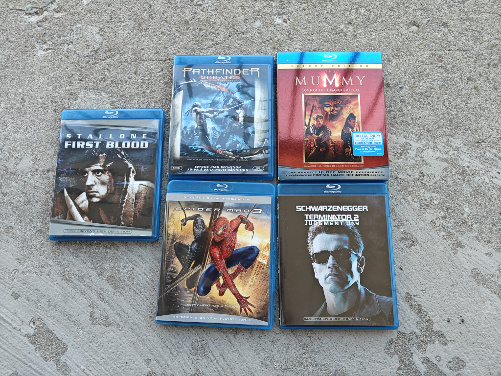 Blu-ray: First Blood, Pathfinder, Mummy, Spiderman 3, T-2