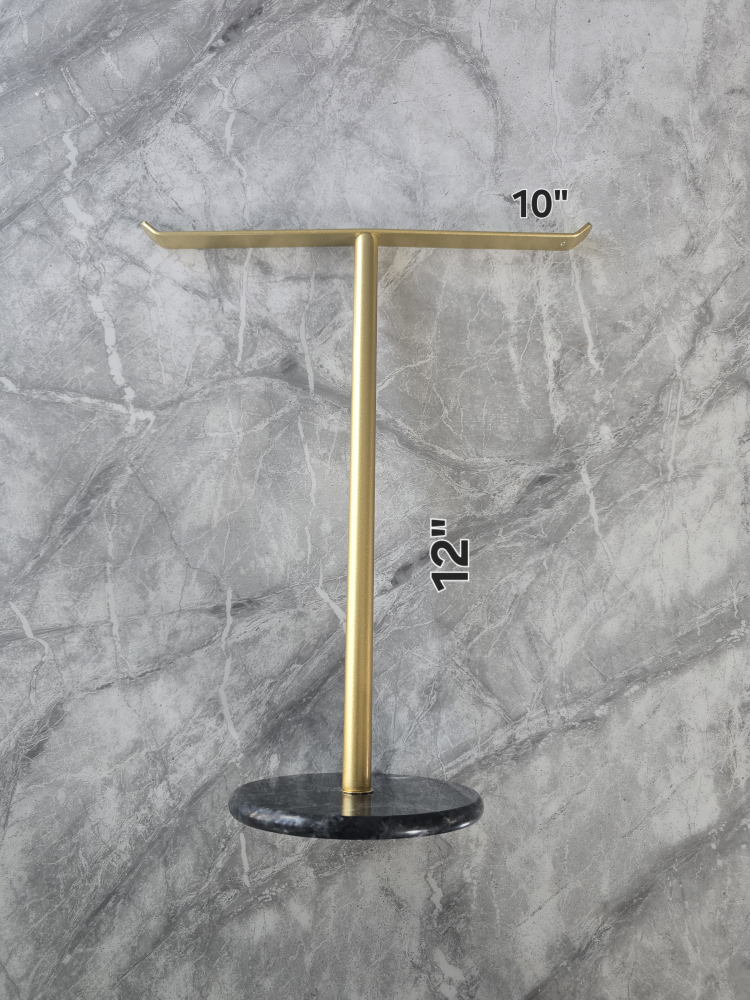 Gold Tone Towel Stand - 12" Height