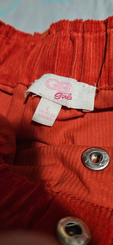GB Girls Orange Corduroy Skirt - Size L image indicator(3)