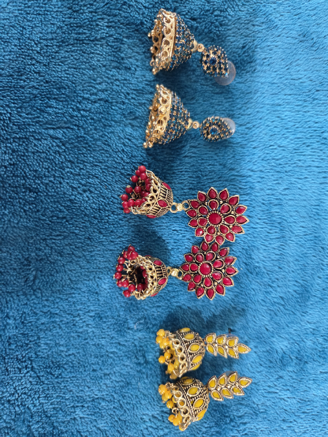Assorted Jhumka Earrings - Set of 3