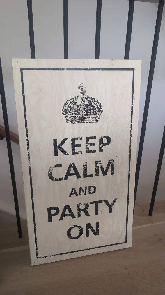 "Keep Calm and Party On" Wooden Sign thumbnail