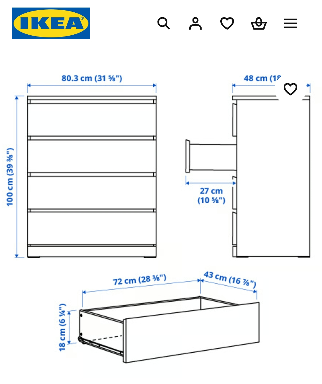 IKEA MALM 4-Drawer Chest - photo 2